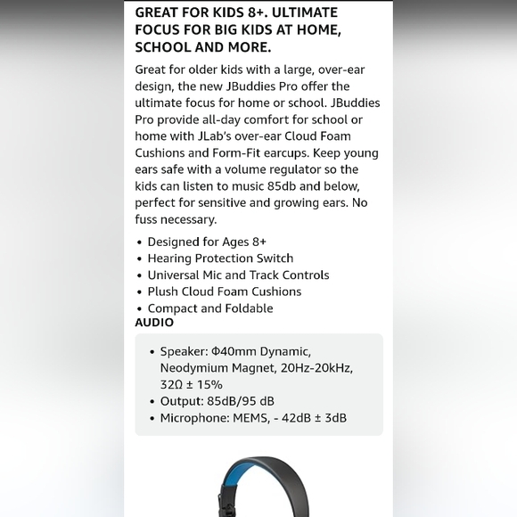 JLab JBuddies Pro Wired Over-Ear Kids Headphones #New - Picture 7 of 7